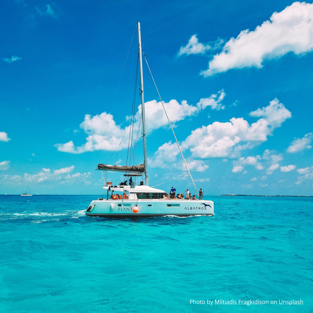 A catamaran in the Caribbean Islands