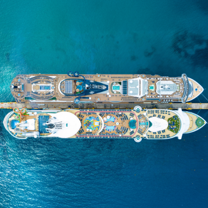 Cruise ship top view