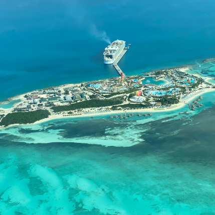 A cruise ship in the Caribbean