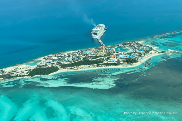 A cruise ship in the Caribbean