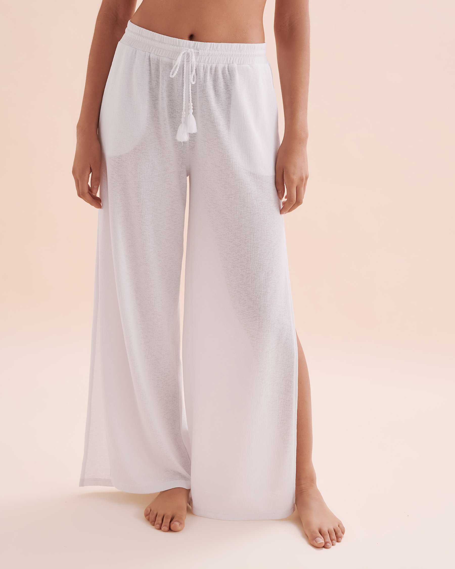 TROPIK Crinkle Beach Pants with Side Slits White 02200068 - View1