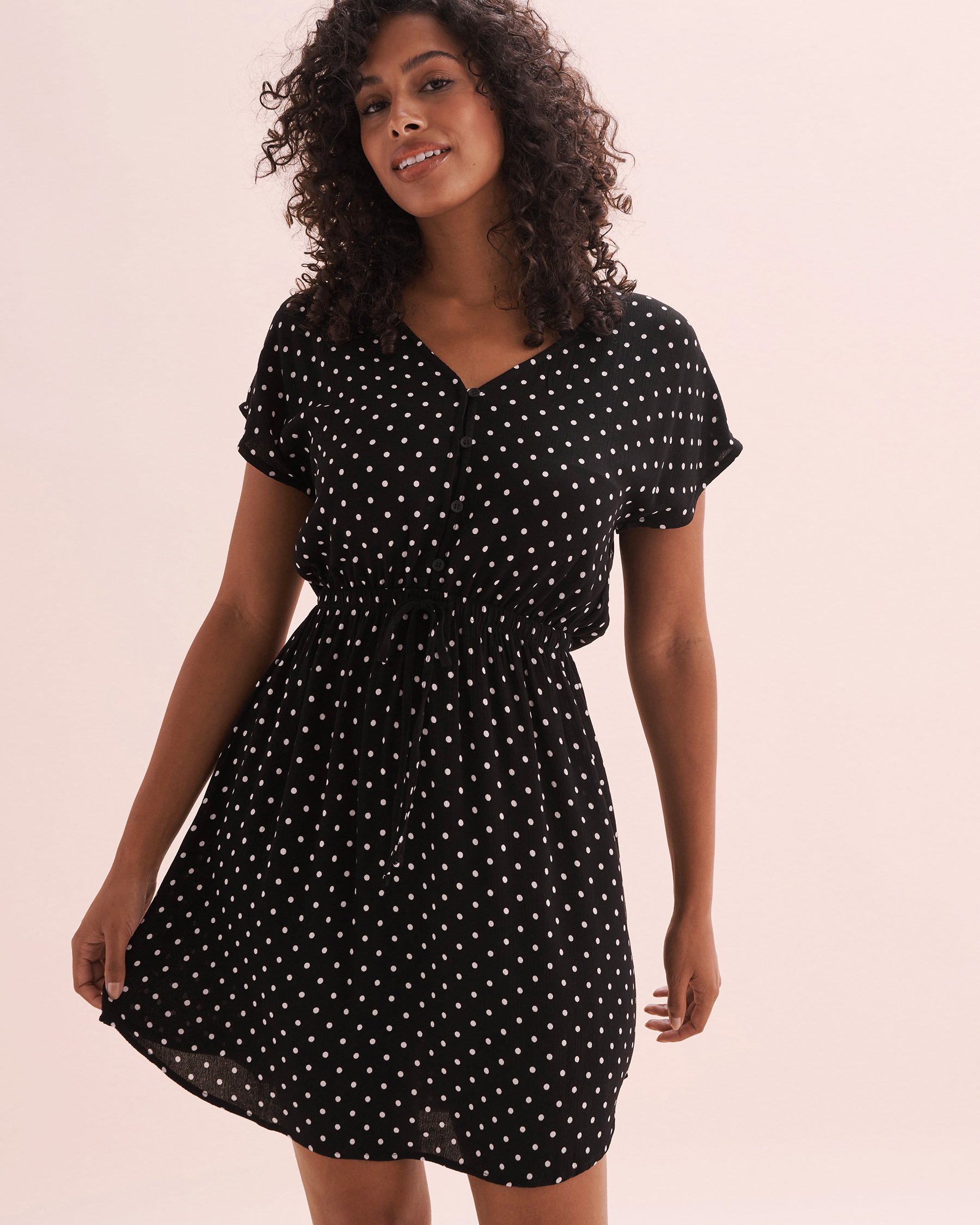 TROPIK Polka-Dot Gauze Short Dress Polka Dot 02300137 - View1