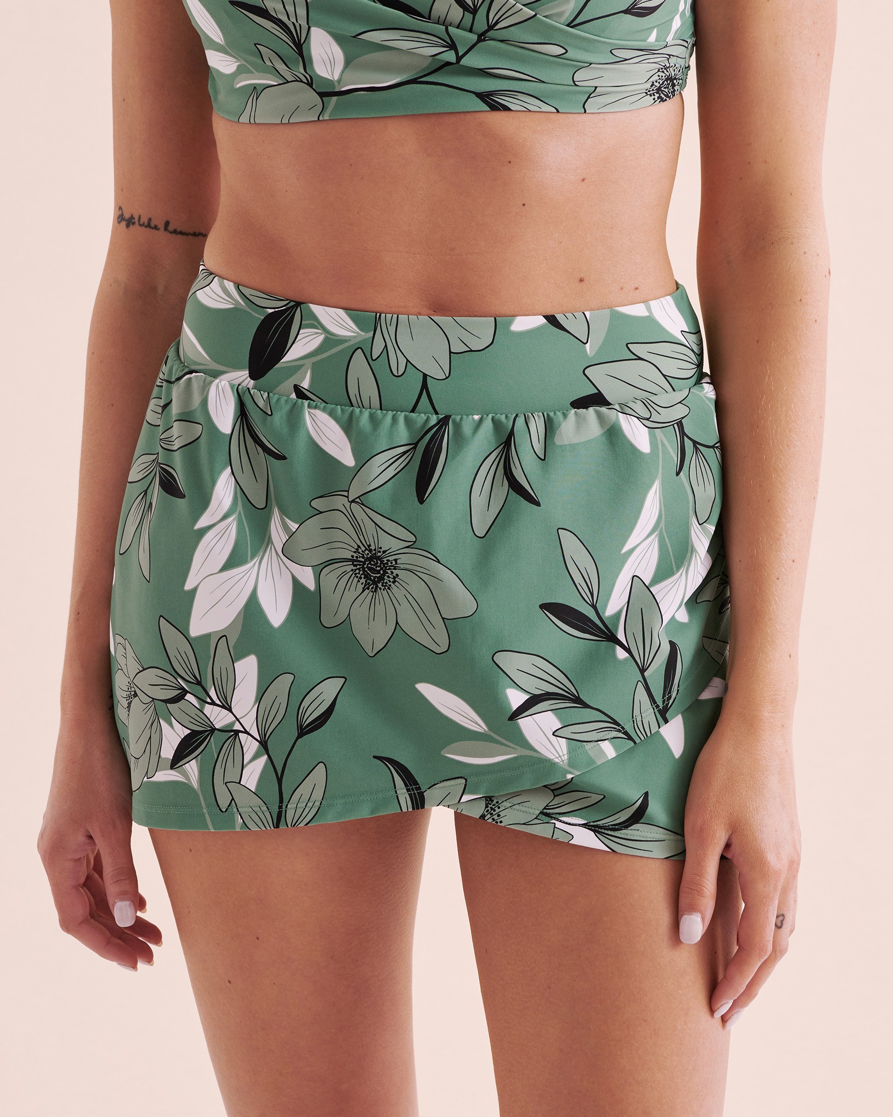 Botanical Dream High Waist Skirt Bikini Bottom