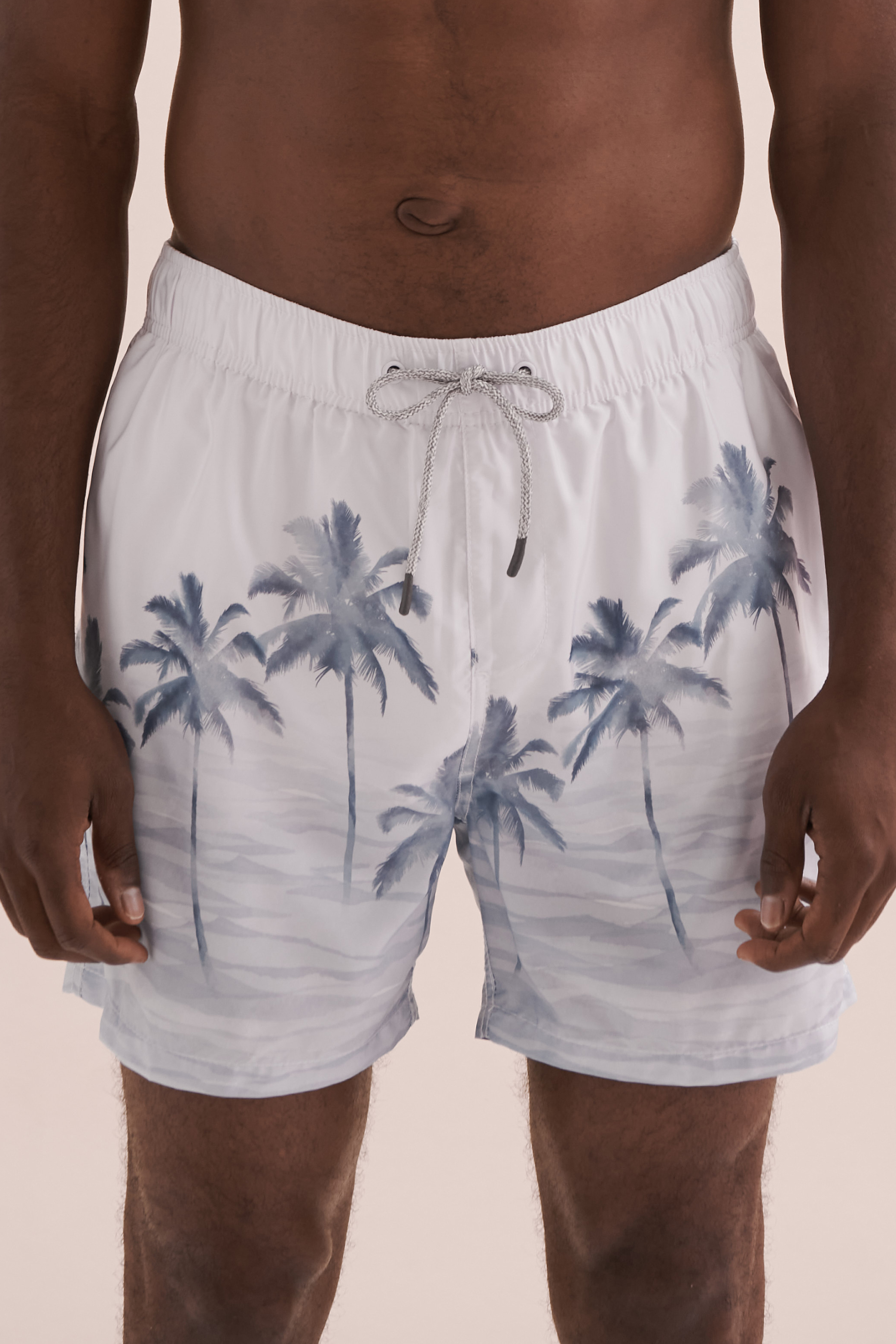 VINTAGE SUMMER Ponji Volley Swimsuit White/Palm Tree V90704 - View1