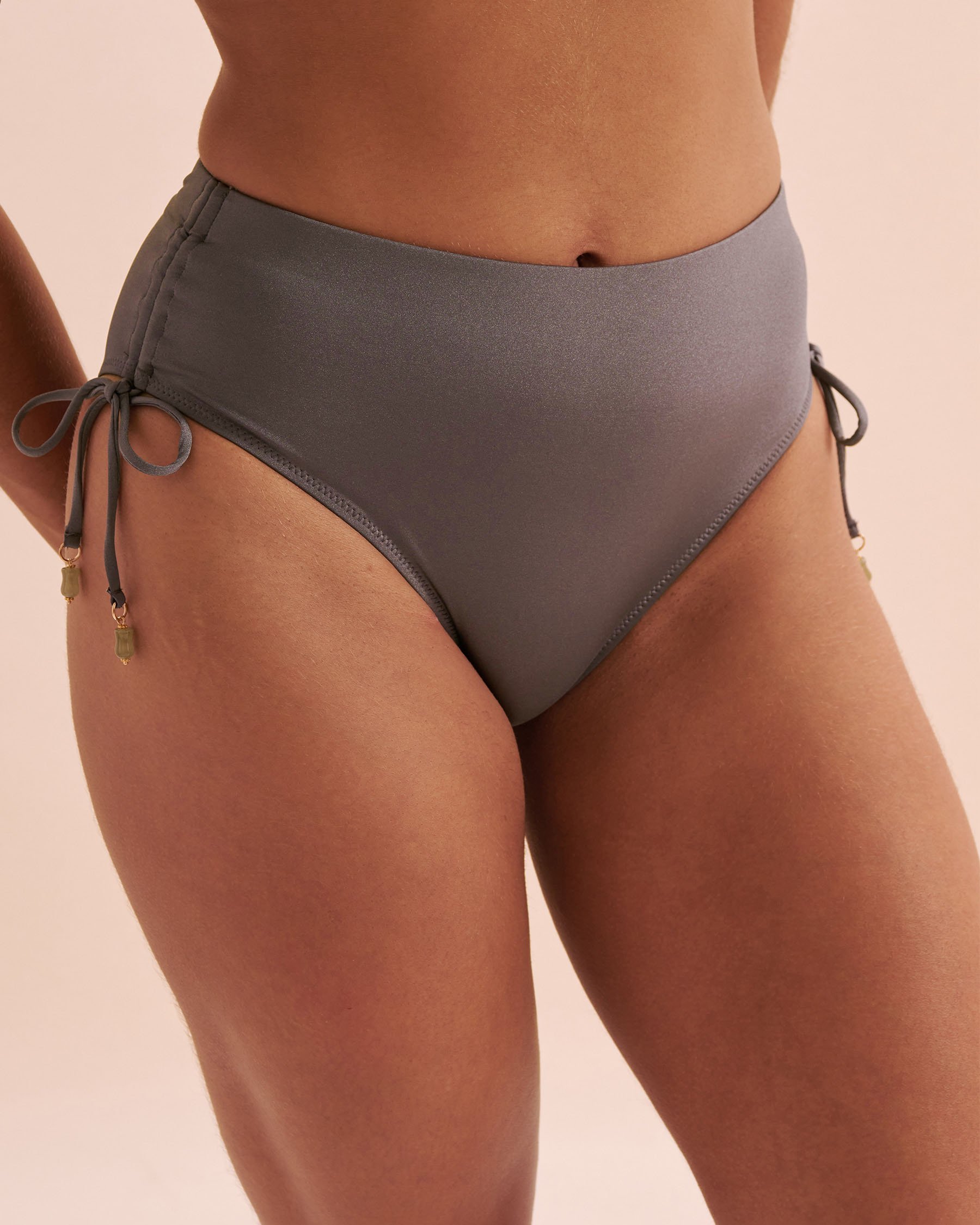 EVERYDAY SUNDAY Radiant Nature Retro High Waist Bikini Bottom Charcoal Grey ESBEAW04214 - View1