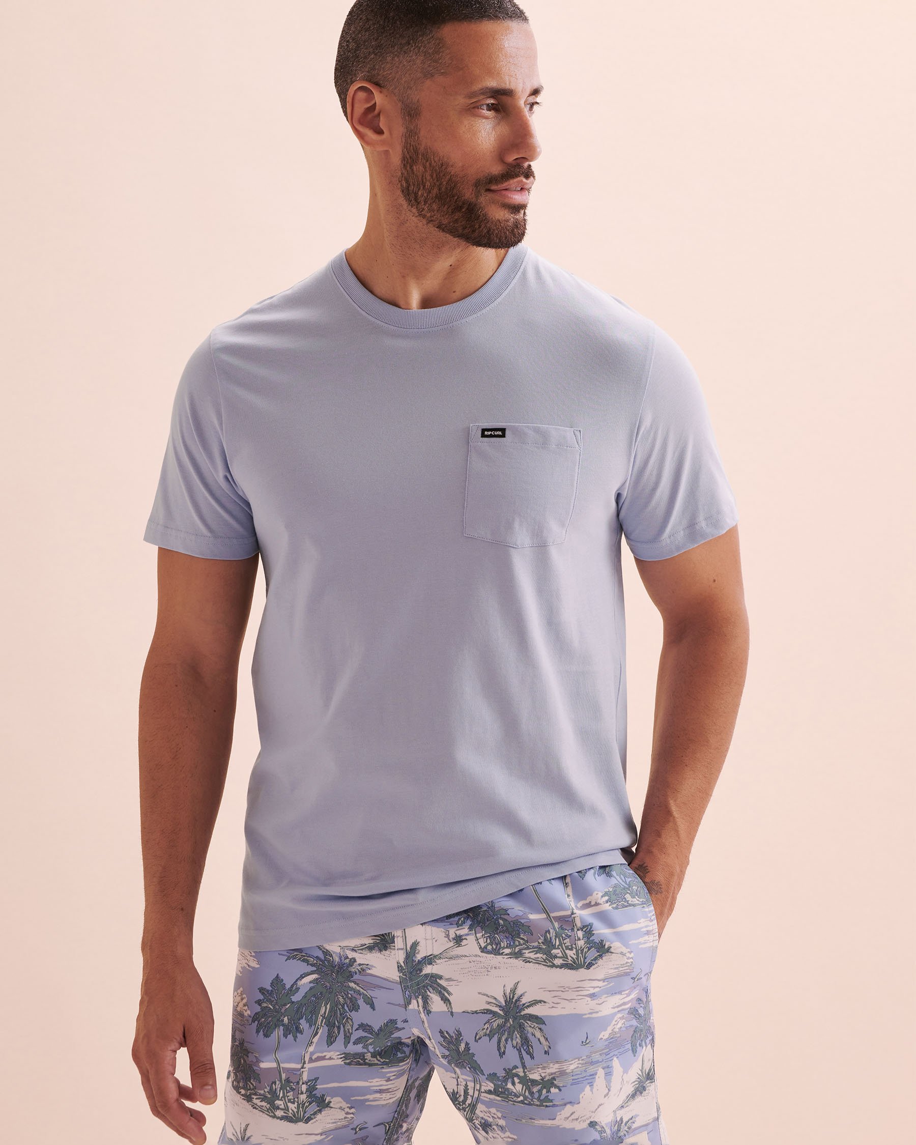 RIP CURL Plain Pocket T-Shirt Ice Blue 0BTMTE - View1